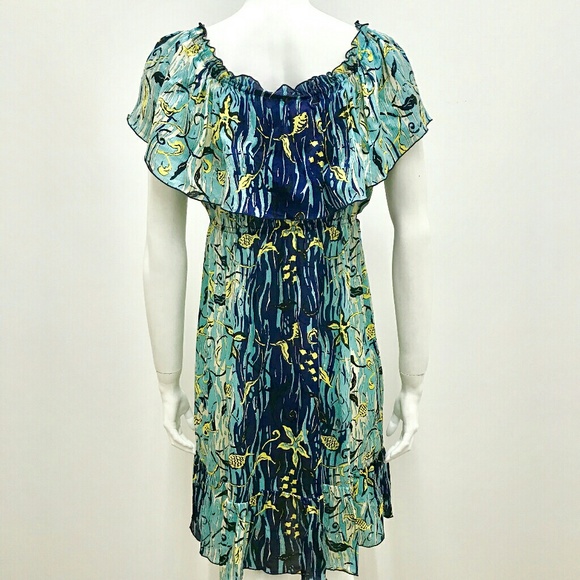 Anna Sui Printed Silk Dress With Ruffles - Picture 6 of 8